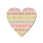 stripes floral designs Heart Magnet