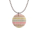 stripes floral designs 1  Button Necklace