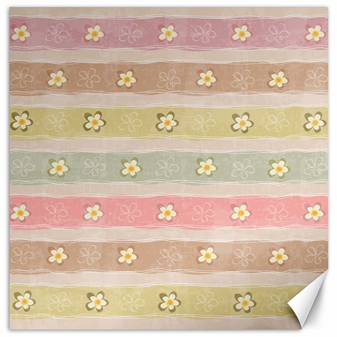 stripes floral designs Canvas 12  x 12  from ArtsNow.com 11.4 x11.56  Canvas - 1