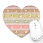 stripes floral designs Heart Mousepad