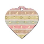 stripes floral designs Dog Tag Heart (One Side)