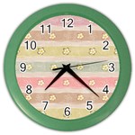 stripes floral designs Color Wall Clock