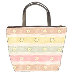 stripes floral designs Bucket Bag from ArtsNow.com Back