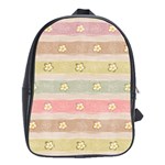 stripes floral designs School Bag (Large)