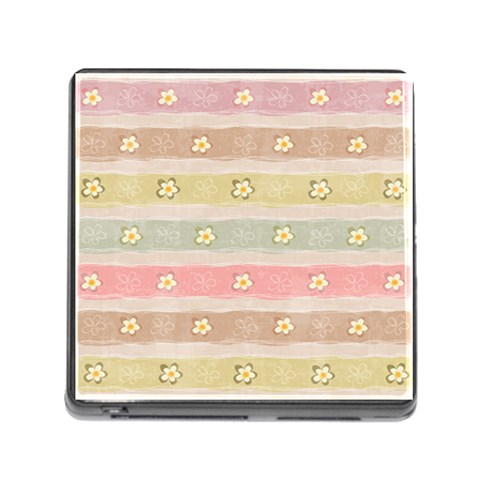 stripes floral designs Memory Card Reader (Square 5 Slot) from ArtsNow.com Front