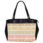 stripes floral designs Oversize Office Handbag (2 Sides)