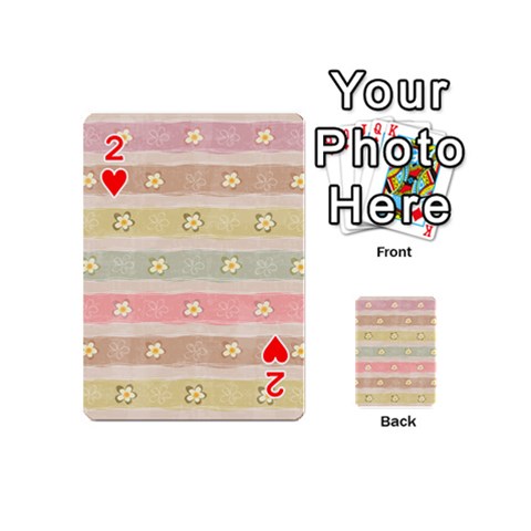 stripes floral designs Playing Cards 54 Designs (Mini) from ArtsNow.com Front - Heart2