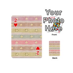 stripes floral designs Playing Cards 54 Designs (Mini) from ArtsNow.com Front - Heart2