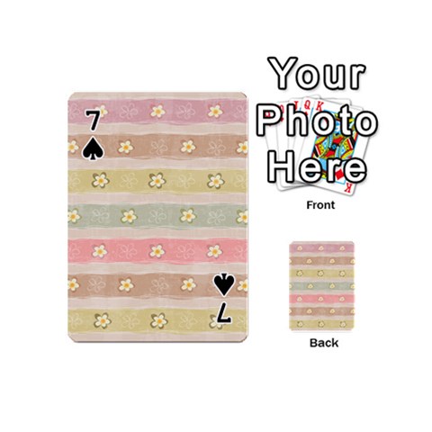 stripes floral designs Playing Cards 54 Designs (Mini) from ArtsNow.com Front - Spade7