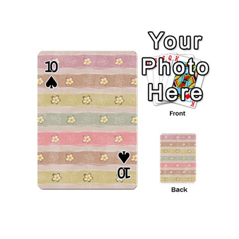 stripes floral designs Playing Cards 54 Designs (Mini) from ArtsNow.com Front - Spade10