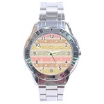 stripes floral designs Stainless Steel Analogue Watch