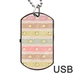 stripes floral designs Dog Tag USB Flash (One Side)