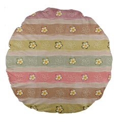 stripes floral designs Large 18  Premium Round Cushions from ArtsNow.com Front