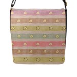 stripes floral designs Flap Closure Messenger Bag (L)