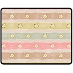 stripes floral designs Two Sides Fleece Blanket (Medium)