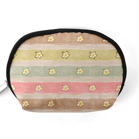 stripes floral designs Accessory Pouch (Medium) from ArtsNow.com Back