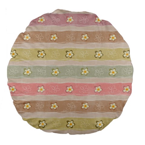 stripes floral designs Large 18  Premium Flano Round Cushions from ArtsNow.com Front