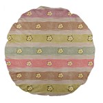 stripes floral designs Large 18  Premium Flano Round Cushions