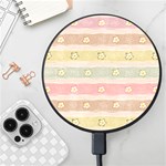 stripes floral designs Wireless Fast Charger(Black)