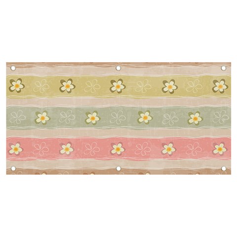 stripes floral designs Banner and Sign 4  x 2  from ArtsNow.com Front