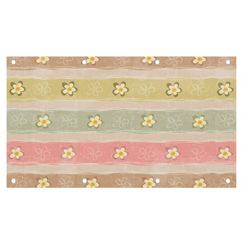 stripes floral designs Banner and Sign 7  x 4  from ArtsNow.com Front