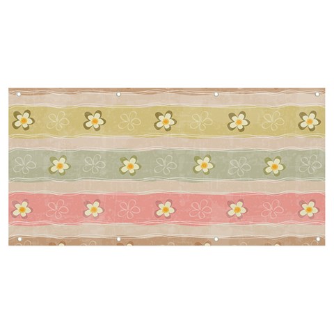 stripes floral designs Banner and Sign 8  x 4  from ArtsNow.com Front