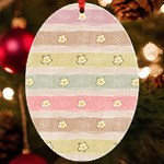 stripes floral designs UV Print Acrylic Ornament Oval