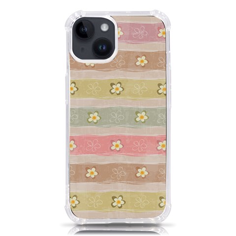 stripes floral designs iPhone 14 TPU UV Print Case from ArtsNow.com Front