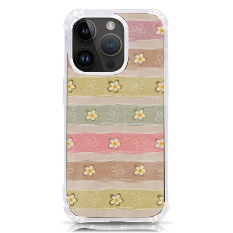 stripes floral designs iPhone 14 Pro TPU UV Print Case from ArtsNow.com Front