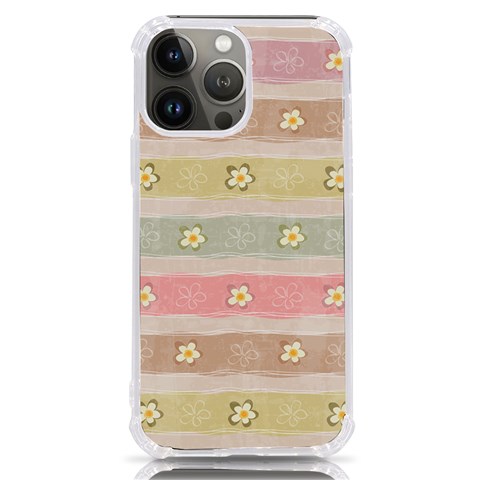 stripes floral designs iPhone 13 Pro Max TPU UV Print Case from ArtsNow.com Front