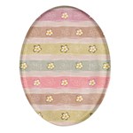 stripes floral designs Oval Glass Fridge Magnet (4 pack)