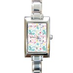 cute bird pattern Rectangle Italian Charm Watch