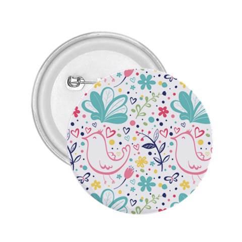 cute bird pattern 2.25  Buttons from ArtsNow.com Front