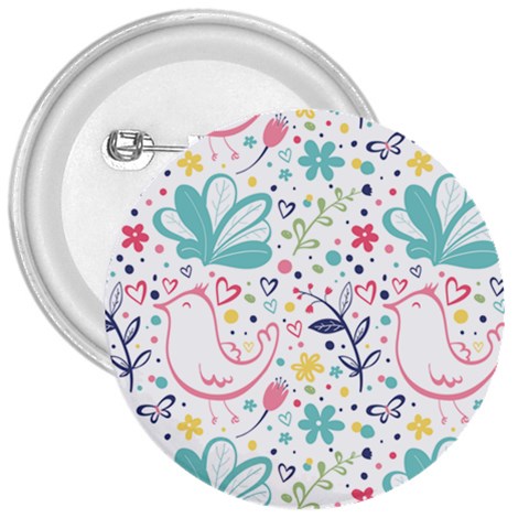 cute bird pattern 3  Buttons from ArtsNow.com Front