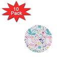 cute bird pattern 1  Mini Buttons (10 pack) 