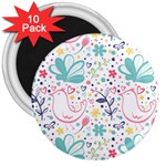 cute bird pattern 3  Magnets (10 pack) 