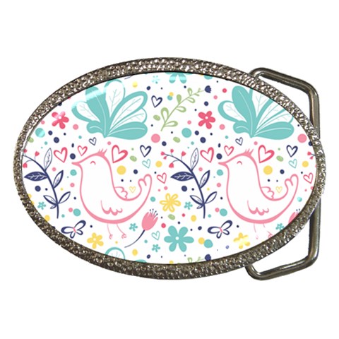 cute bird pattern Belt Buckles from ArtsNow.com Front