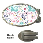 cute bird pattern Money Clips (Oval) 