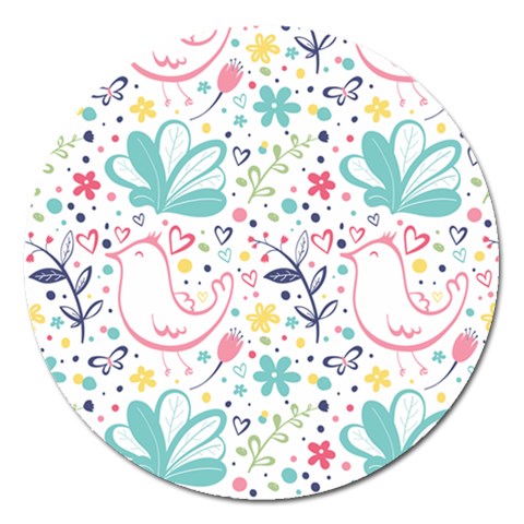 cute bird pattern Magnet 5  (Round) from ArtsNow.com Front