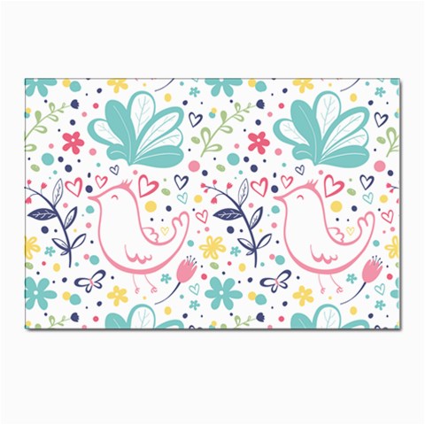 cute bird pattern Postcard 4 x 6  (Pkg of 10) from ArtsNow.com Front