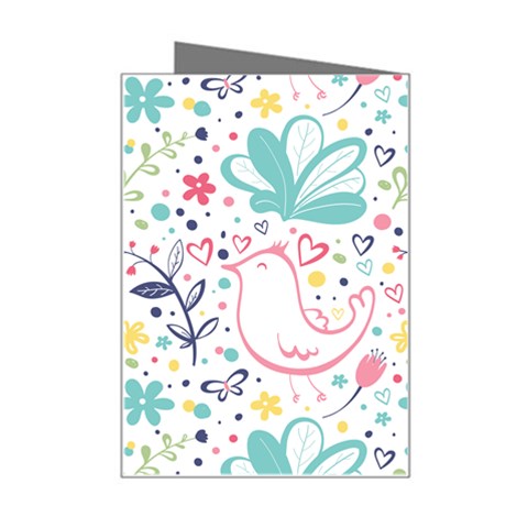 cute bird pattern Mini Greeting Card from ArtsNow.com Right