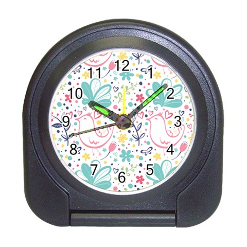 cute bird pattern Travel Alarm Clock from ArtsNow.com Front