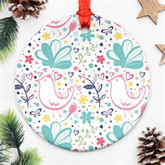 cute bird pattern Round Ornament (Two Sides) from ArtsNow.com Front