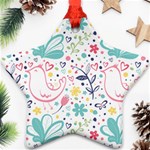 cute bird pattern Star Ornament (Two Sides)