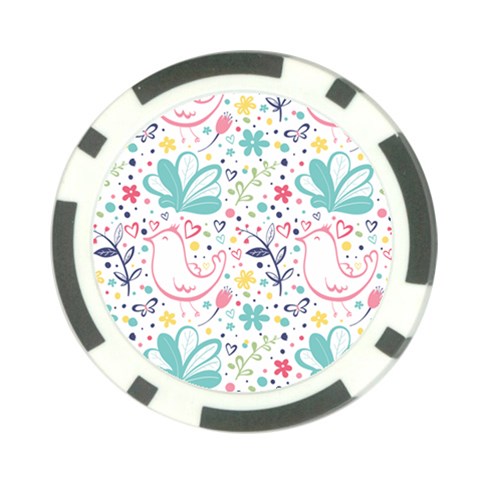 cute bird pattern Poker Chip Card Guard from ArtsNow.com Front