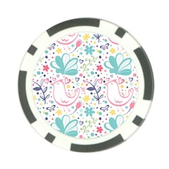 cute bird pattern Poker Chip Card Guard from ArtsNow.com Front