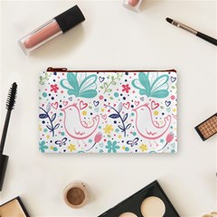 cute bird pattern Cosmetic Bag (Small) from ArtsNow.com Front