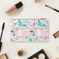 cute bird pattern Cosmetic Bag (Small) from ArtsNow.com Back