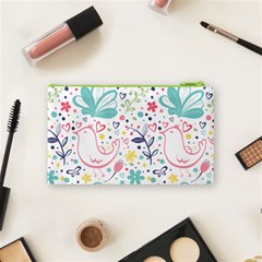 cute bird pattern Cosmetic Bag (Small) from ArtsNow.com Back