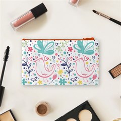 cute bird pattern Cosmetic Bag (Small) from ArtsNow.com Back